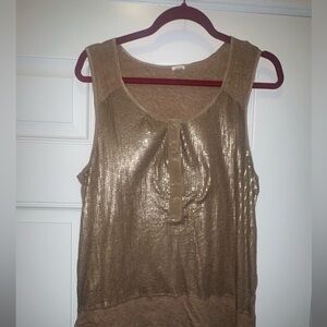 J. Crew Metallic Gold Tank Top